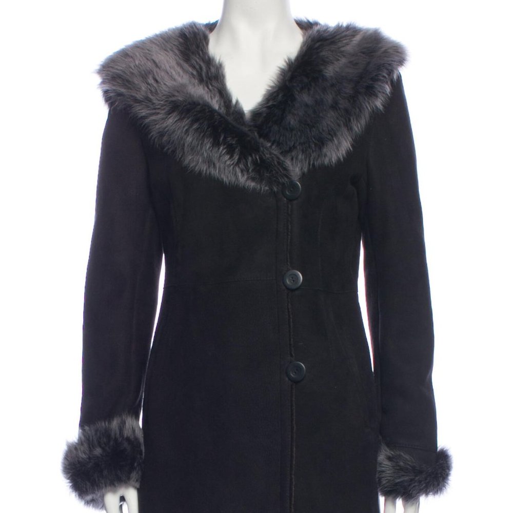 Shearling Fur Coat Black